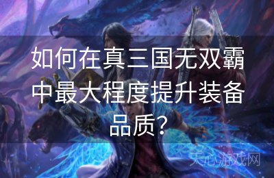 如何在真三国无双霸中最大程度提升装备品质？