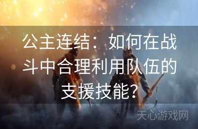 公主连结：如何在战斗中合理利用队伍的支援技能？